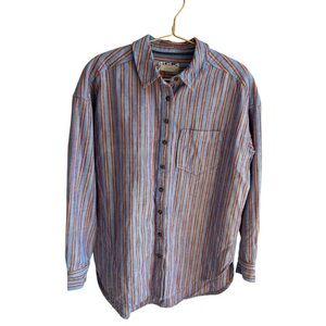 Anthropologie Pilcro Oversized blue‎ stripe button down. XS.